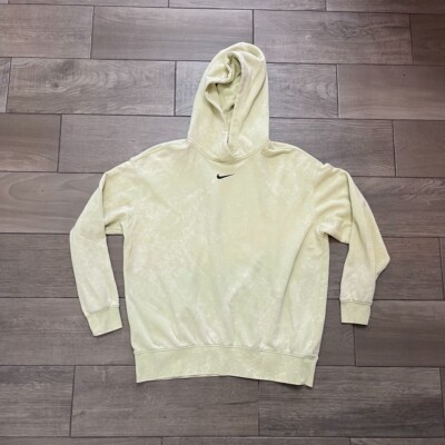 Nike Hoodie Sweatshirt Womens Medium Center Swoosh Oversized Tie Dye Green 