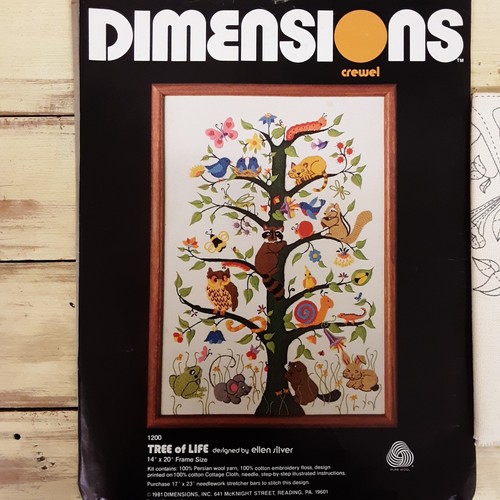 Vintage Dimensions Crewel Needlework Kit Tree Of Life Unused - Picture 3 of 12