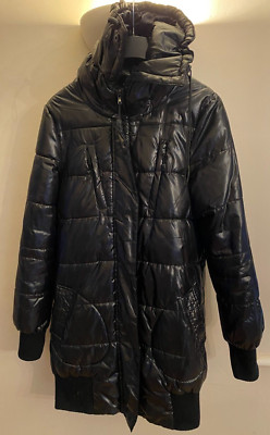 ONLY 'KARINA' FABULOUS WOMENS PADDED BLACK SHELL PUFFA HIGH NECK WINTER COAT L