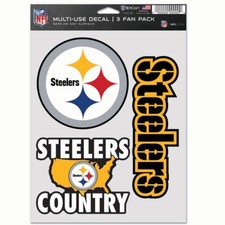 Pittsburgh Steelers Multi Use Decal / Sticker Sheet - 3 Fan Pack Free Shipping