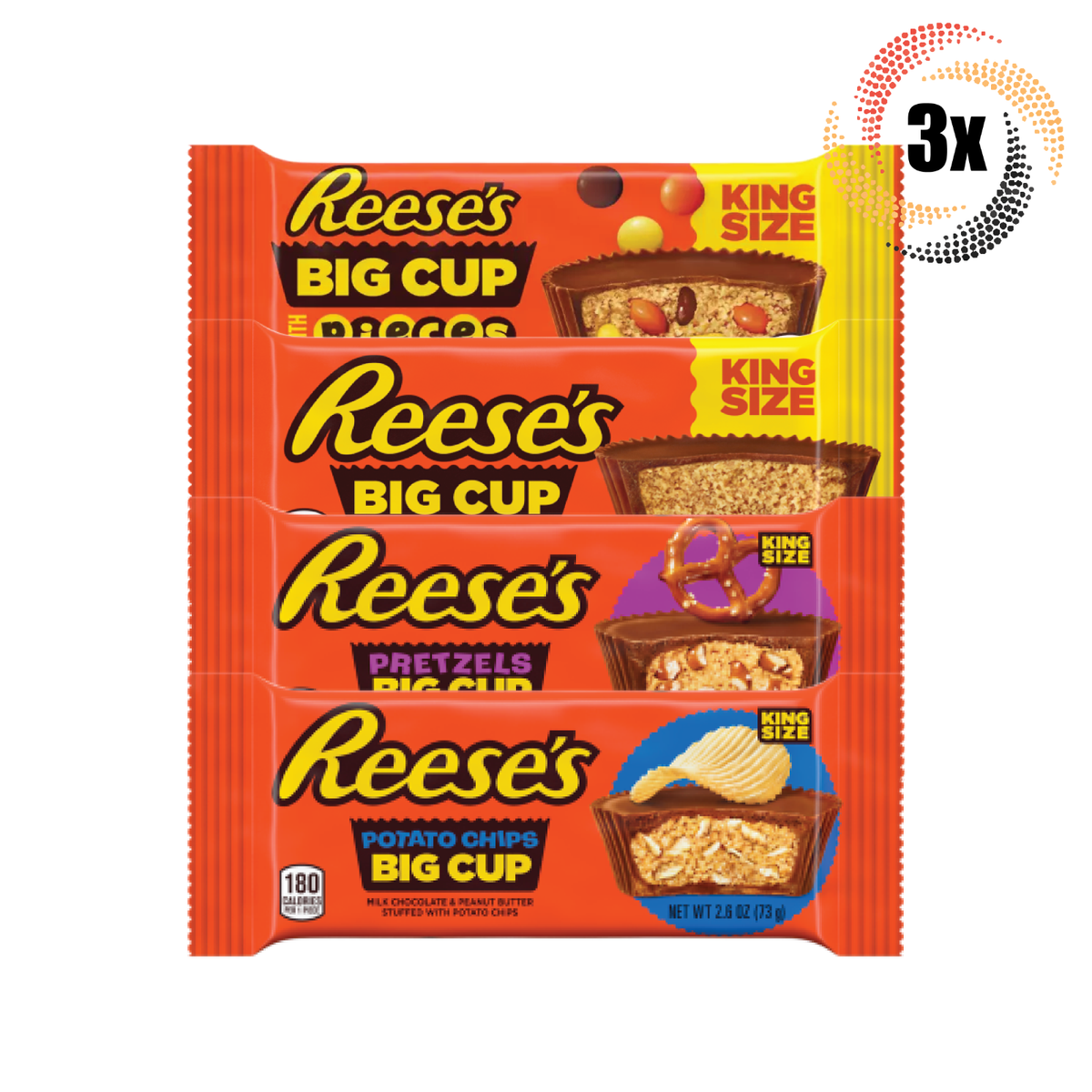 3x Packs Reese's Variety King Size Big Cups | 2 Cups Each