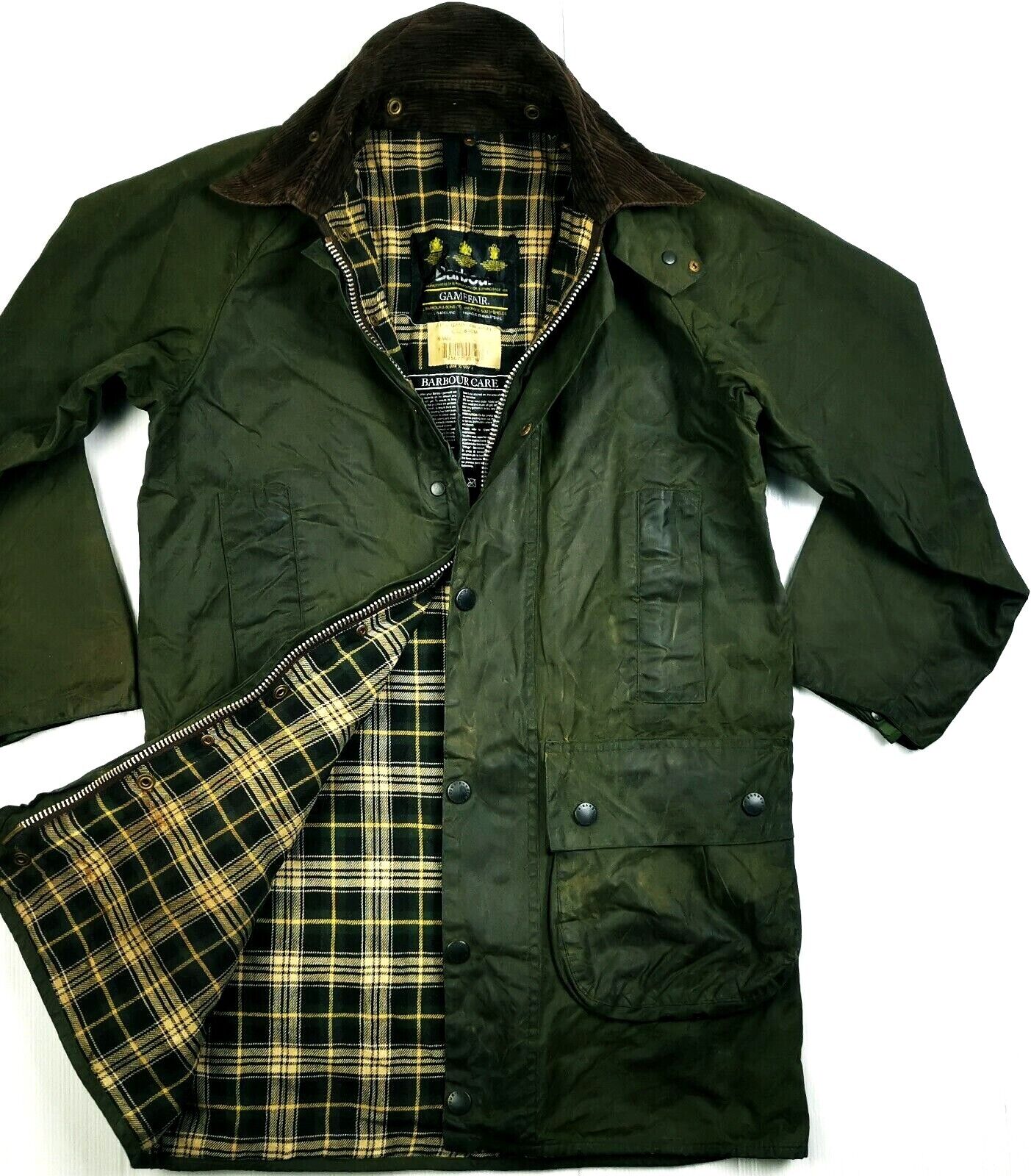 HOT Men BARBOUR @ A123 GAMEFAIR WAXED Cotton LINED OL… - Gem