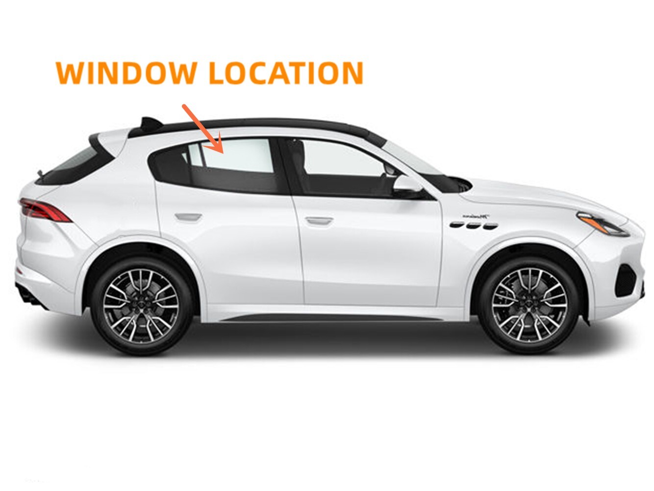 Passenger/Right Rear Door Window Glass Laminated For 2023-2024 Maserati Grecale