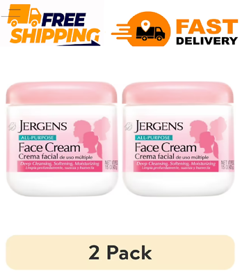 2-Pack Jergens All Purpose Face Cream Moisturizer Lotion, 15 fl oz
