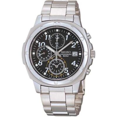 SEIKO SEIKO 5 SND195P1 Black Chronograph Men's Watch New in Box | eBay