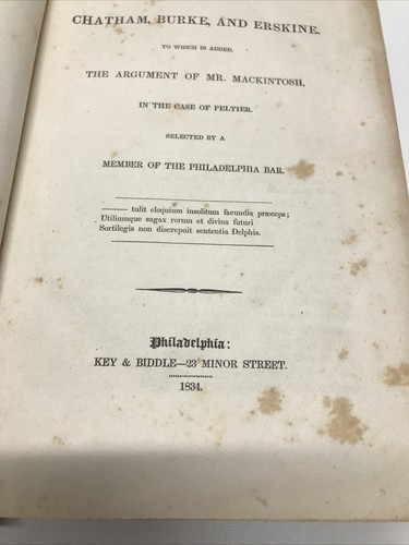 Law / CELEBRATED SPEECHES Of CHATHAM BURKE And ERSKINE 1st Edition 1834 - Picture 5 of 12