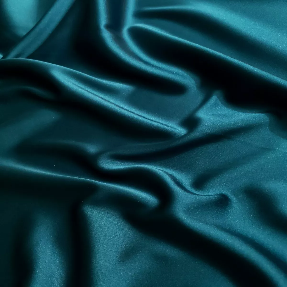 High End Green Teal Stretch Soft Sheen Charmeuse Satin Fabric 58