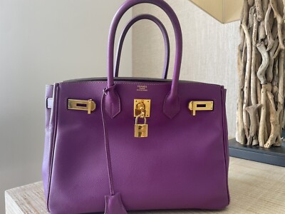 Hermes Birkin, Birkin 30, epsom, purple, anemone, gold hardware, birkin, Hermes