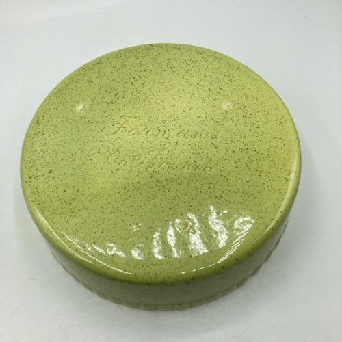 Vintage Formans of CA Pottery Covered Dish Speckled Green Ceramic 6.75" Round - Picture 11 of 12