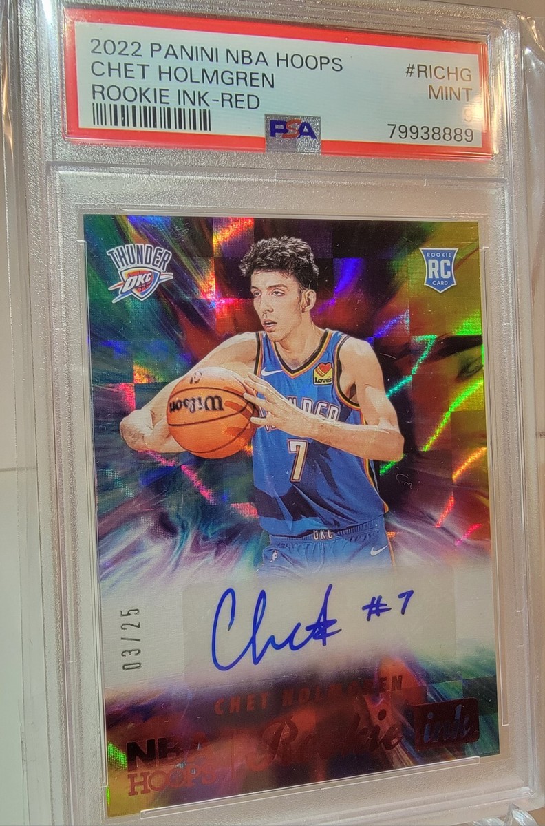 Chet Holmgren Panini NBA Hoops Rookie Ink Red Auto Limited /25