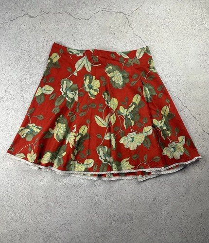 Vintage Kenzo Paris Womens Cotton Floral Pleated Casual Skirt Sz 44 / L - Picture 2 of 12