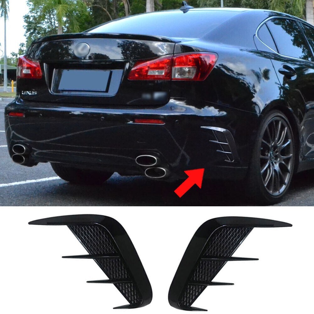 2*Gloss Black Rear Bumper Sport Side Wing Member Vent Cover Trim Car Accessories
