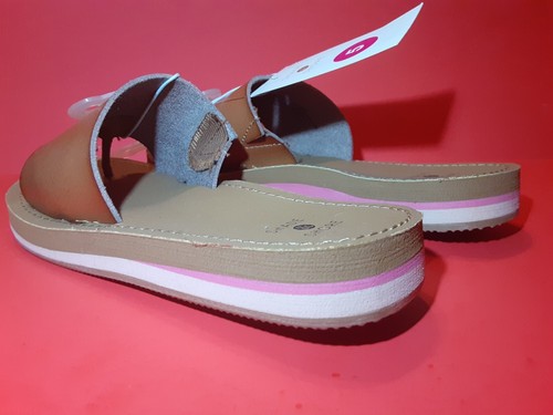 Shade And Shore Size 5 Big Kids Women Sandals Flats Slip On brown Faux Leather - Picture 2 of 9