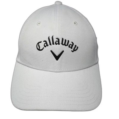 Callaway Baseball Cap White Black OS Certified Master Fitter Slideback Golf Hat