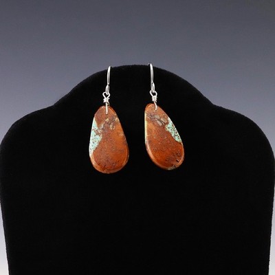 NATIVE AMERICAN SANTO DOMINGO KEWA TURQUOISE EARRINGS BY RONALD CHAVEZ