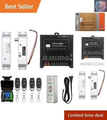 Electric Drop Bolt Lock with 4 Remote Controls Fail Secure Door Access Contro...