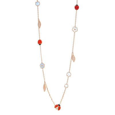 Van Cleef & Arpels 18k Rose Gold Lucky Spring Multi Motif Necklace