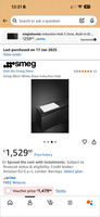 Smeg 90cm 5 Zone White Induction Hob SI2M7953DW, 90cm, brand new, box opened