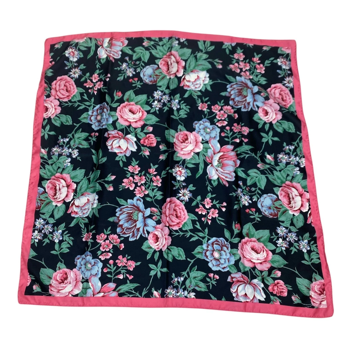 Grand foulard carré imprimé - Rose