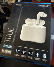 Sentry True Wireless Bluetooth Earbuds BT957W White w/Charging Case - NIB