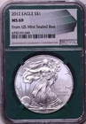 2012 Silver Eagle Dollar $1 NGC MS 69 1 Oz FROM US MINT SEALED BOX GREEN LABEL