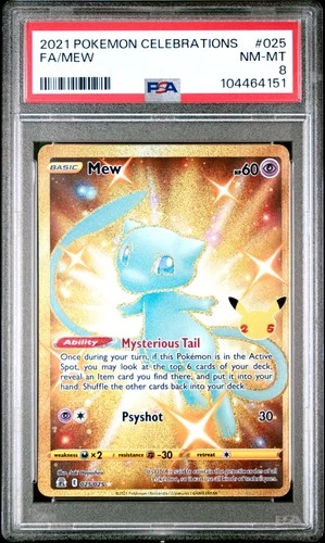 2021 POKEMON CELEBRATIONS #025 FULL ART/MEW PSA 8