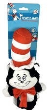 Dr Seuss Cat in the Hat Dog Toy Plush Squeaker New on Card