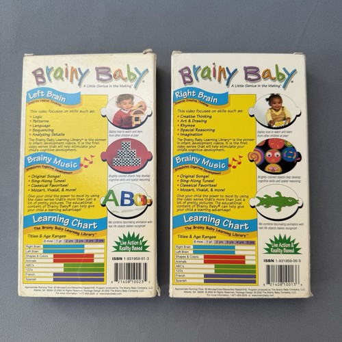 Brainy Baby VHS rechte Gehirnhälfte + linke Gehirnhälfte, 2003 Creative Educational Vintage sehr guter Zustand + - Bild 8 von 9