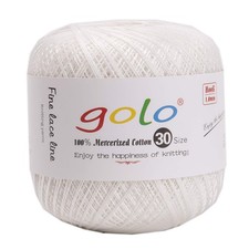 golo Cotton Yarn for Hand Knitting Pearl White Size 30 - 1-Pack, 703