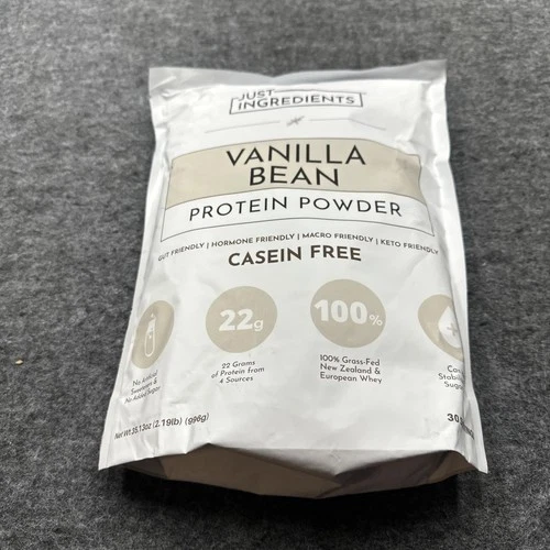 Just Ingredients Vanilla Bean Grassfed Protein Powder 30 Srv 2.19 lb 10/27
