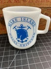 Vintage Mare Island Naval Shipyard Milk Glass Mug Planning & Estimating Dept