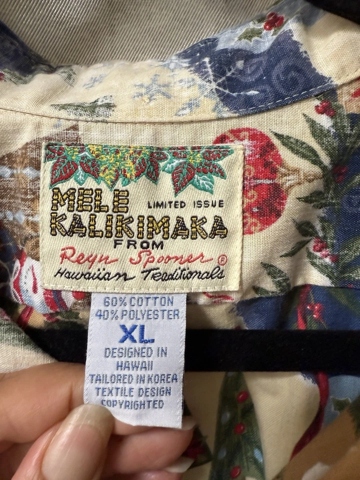 Camisa Aloha Hawaiana Edición Limitada Coleccionistas Navidad Reyn Spooner XL De Colección Foto 2 de 4
