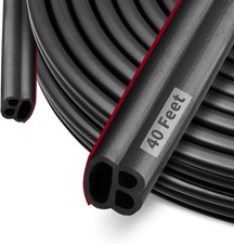 40 Feet Rubber Weather Stripping Door Seal Large Gap Self-Adhesive Strip Black 