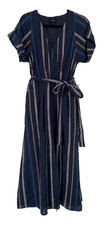 Karen Kane Boho Embroidered V-Neck Maxi Dress S Beach Nautical NWT $168