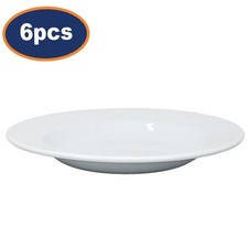 Soup Plate 6pcs Deep Porcelain 22.5cm Wide Rim Arcoroc Dishwasher Microwave Safe