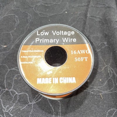 Low Voltage Primary Wire 16AWG 100FT Red Copper Clad Aluminum - Orange