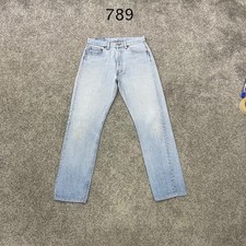 Vintage 90 Levis 501 Jeans Women Actual 30x29 light wash made in USA Distressed