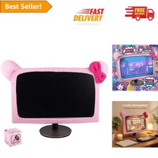 Kawaii Cat Ear Screen Cover   Soft Elastic Dust Protector for Home Office Decor