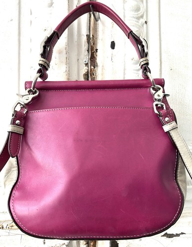 Coach Almost Vintage 19031 Willis Umhängetasche Leder Colorblock Lila - Bild 5 von 9