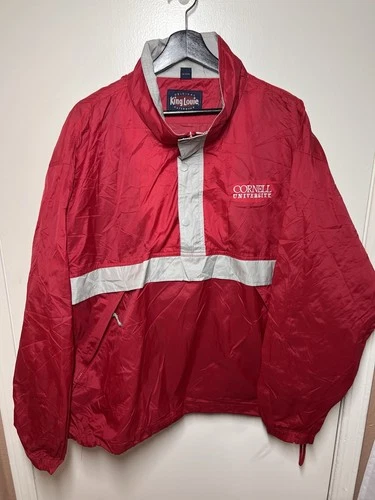 Vintage King Louie Cornell University Red Nylon Anorak Pullover Jacket XL video thumbnail
