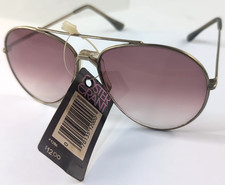 NOS Vintage 1980 s Sunglasses Foster Grant Gold Frame Purple Aviator Lens