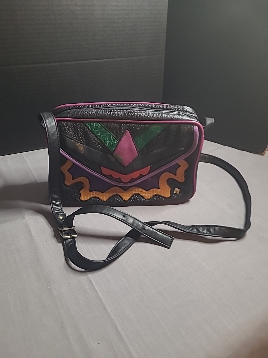 Nas 80's Retro Bag Multicolor Patchwork Shoulder … - image 1