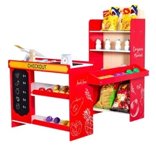 VEVOR Kids Grocery Store Playset Supermarket Play Toy Set with Cash Register