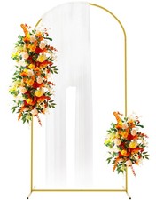 Metal Arch Backdrop Stand 6.6FT Gold Wedding Balloon Arched Backdrop Stand Sq...
