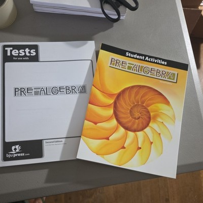 BJU Press Pre-Algebra 2nd Edition Student Activity Book/Tests Bundles - NEW