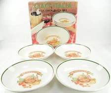 Over and Back Four Piece Pasta Set Ciao Italia (4) 9.5" Italy New In Box