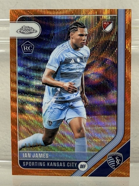 2026 MLS Topps Chrome IAN JAMES Sporting KC Orange Wave Rookie /25