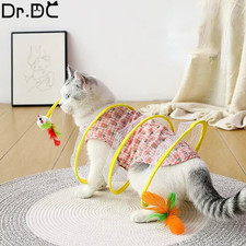 Cat Coil Tunnel Toys Foldable Stretchable S-Shape Spiral Toy Pet 1pcs mouse