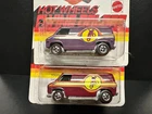 2 RESTORED Hot Wheels Redline Motocross Super Vans Flying Colors on retro cards