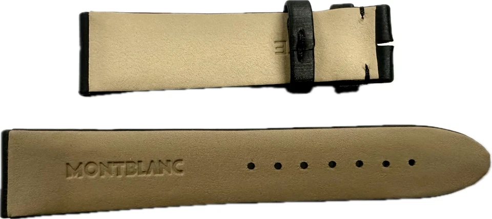 Montblanc 19 mm x 16 mm Correa de cuero de nailon negro genuino FTE nuevo GB Foto 2 de 2